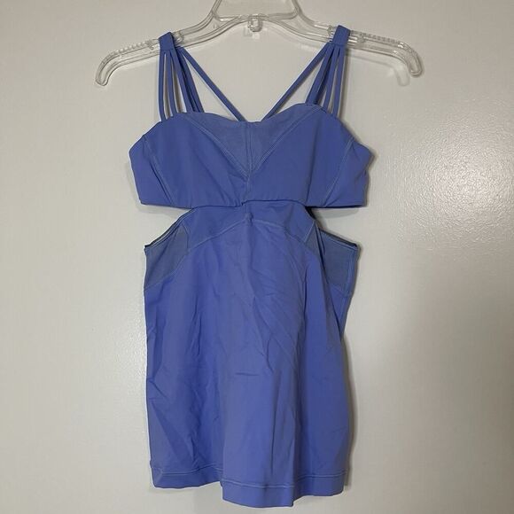 Lululemon blue cutout workout yoga strappy tank top Size 4 - Picture 1 of 5